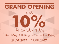 Grand Opening - Vascara Vincom Hải Phòng – Ưu đãi 10% tất cả sản phẩm 