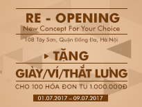 Re-Opening Vascara Tây Sơn – Tặng Giày/Ví/Thắt Lưng cho hóa đơn từ 1.000.000 đồng