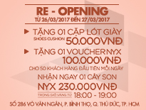 Re-Opening Vascara Thủ Đức – Tặng 01 cặp lót giày & 01 voucher NYX 