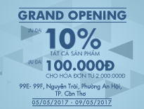 Grand Opening – Vascara Cần Thơ – Ưu đãi 10% tất cả sản phẩm + 100.000đ cho hóa đơn từ 2.000.000đ