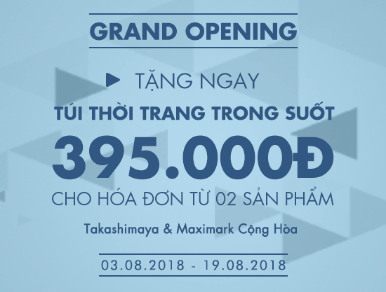 Grand Opening Vascara Takashimaya & Maximark Cộng Hòa - Tặng ngay túi “Make A Splash” trị giá 395.000đ