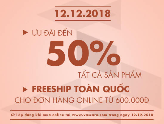 “12.12 Pre-Miracle” – nhận ngay ưu đãi đến 50% - vascara.com