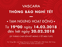 Vascara thông báo lịch nghỉ tết Mậu Tuất 2018 - vascara.com
