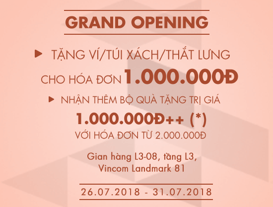 Grand Opening Vascara in Landmark 81 – Tặng túi xách/ví/thắt lưng cho hóa đơn từ 1 triệu đồng