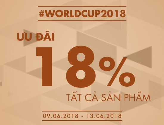 World Cup 2018 - Ưu đãi 18% tất cả sản phẩm + Tặng 01 voucher mỹ phẩm Laneige khi mua sắm trên Online Store