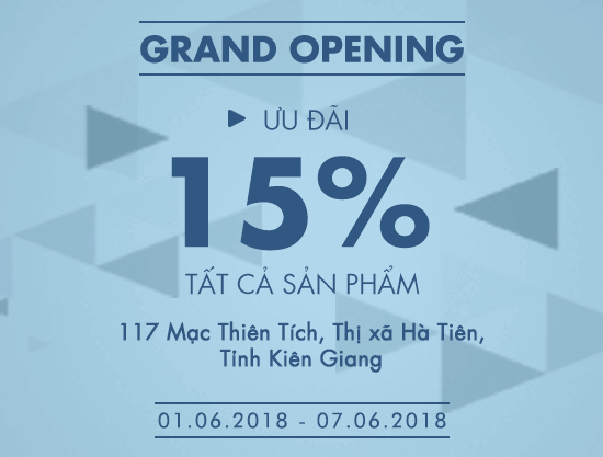 Grand Opening – Vascara Hà Tiên– Ưu đãi 15% tất cả sản phẩm