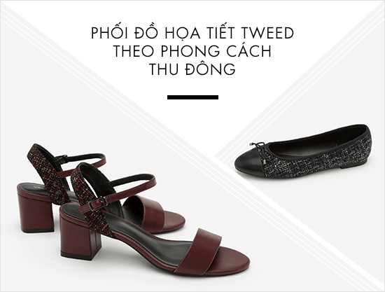 Phối đồ họa tiết Tweed theo phong cách Thu - Đông 