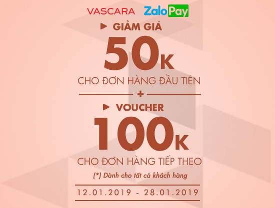 Giảm ngay 50.000đ và nhận voucher 100.000đ khi thanh toán qua ZALOPAY