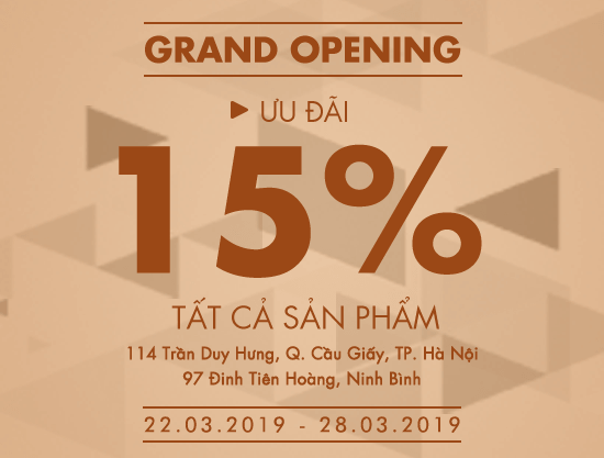 Grand Opening Vascara Hà Nội và Ninh Bình – Ưu đãi 15% tất cả sản phẩm