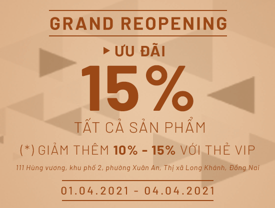 Grand Reopening Vascara Long Khánh – Ưu đãi 15% Tất Cả Sản Phẩm