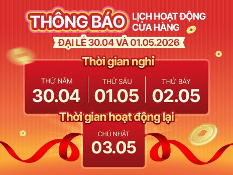 LỊCH HOẠT ĐỘNG CỬA HÀNG VASCARA DỊP LỄ 30/4 - 1/5/2026