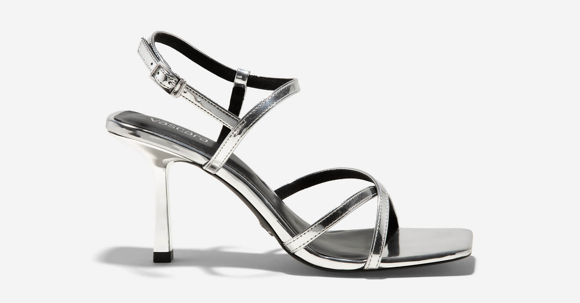 Metallic-effect Heel Sandals - PUM 0754 - Silver | VASCARA