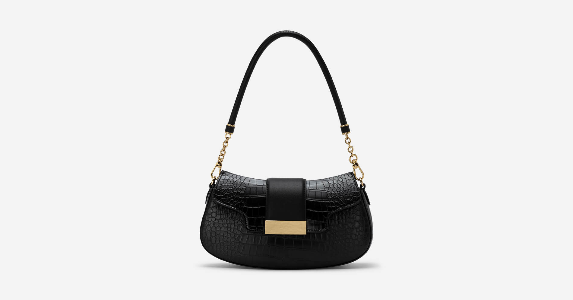 Croc effect Shoulder Bag SAC 0316 Black VASCARA