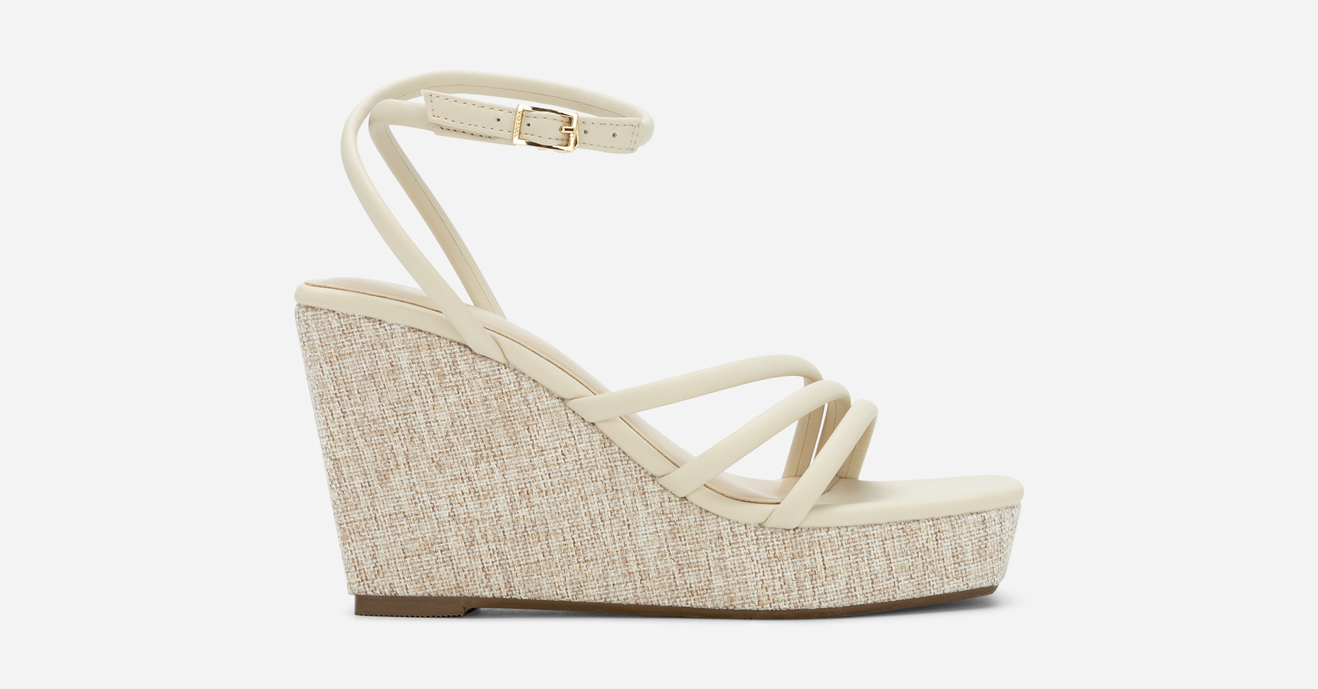 WEDGE HEELS IN BEIGE CALFSKIN QUILTED