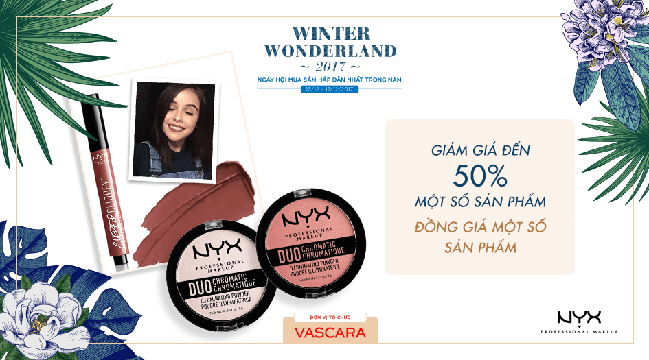 Mỹ phẩm NYX giảm giá 50% một số sản phẩm tại lễ hội Winter Wonderland 2017